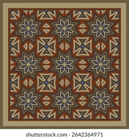 Creative trendy color abstract geometric pattern in yellow red blue,  can be used for printing onto fabric, interior, design, textile. Frame.