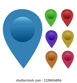 Creative Trendy Map Pointers in Light Pastel Colors Isolated on White Background. Modern Flat Design. Vector Illustration