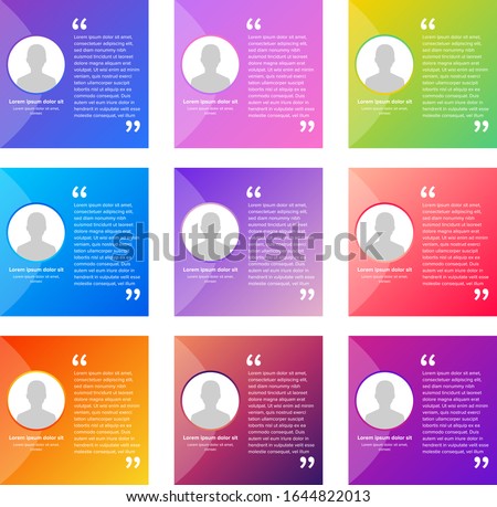 Creative trendy modern design testimonial vector art layout sets