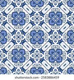 Creative trendy modern seamless pattern in white gray blue for carpet, rug, scarf, shawl , pillow, tiles.