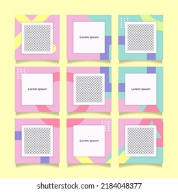 Creative and trendy modern social media puzzle feed with 9 templates	