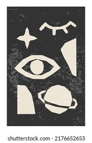 Creative trendy poster with abstract collage minimalist style
