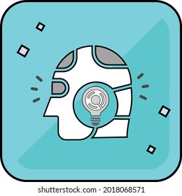 Creative, trendy vector icon of artificial intelligence  with shadow background.