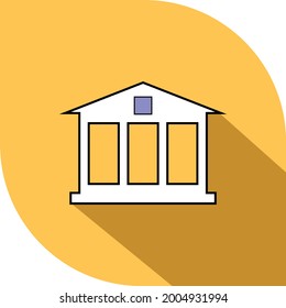 Creative, trendy vector icon of bank with shadow background.