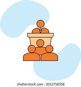 Icono vectorial creativo de moda de conferencia para web y móvil.