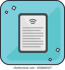 Creative, trendy vector icon of kindle with shadow background.