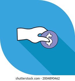 
Creative, trendy vector icon of money deposit with shadow background.

