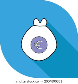 
Creative, trendy vector icon of money bag with shadow background.

