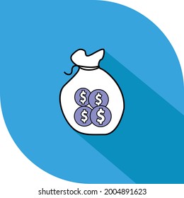
Creative, trendy vector icon of money with shadow background.

