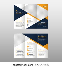 Kreatives Trikolekbroschürendesign. Corporate Business Template für Dreifachflieger. Layout mit modernem Design, Vektorgrafik und abstrakter Hintergrund. Kreatives Konzept 3: gefalteter Flyer oder Broschüre.