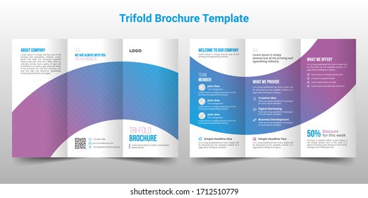 Diseño creativo de trípticos. plantilla de negocio corporativa para volante triple. Diseño con diseño moderno vectorial y fondo abstracto. Diseño creativo 3 volante plegado o folleto.