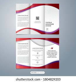 Creative tri fold brochure design template vector. flyer layout template in a4 paper size, multipurpose leaflet