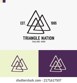 Plantilla de ilustración de diseño de línea de arte de triángulo creativo para la empresa