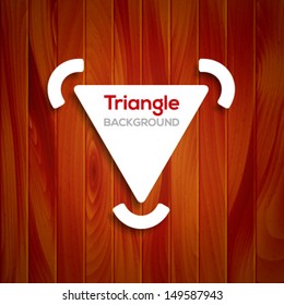 Creative triangle design on wood. Vector illustration.
