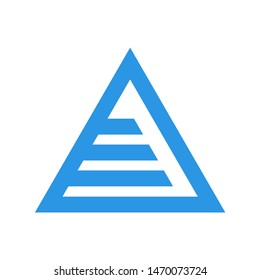 Creative triangle with letter E logo design vector