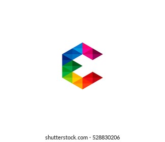 Creative Triangle Letter Initial E Logo Design Template