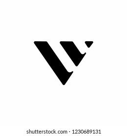 Creative triangle letter v logo design