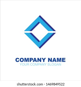 Creative triangle logo design. Blue triangle logo vector