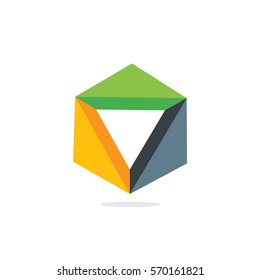 Creative Triangle Shape Abstract Design Concept Logo