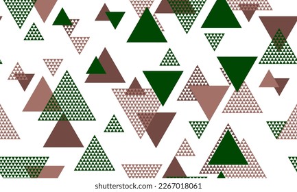 Creative triangle shapes seamless pattern vector design. Fabric print. Colorful triangles motion backdrop. Mix triangular shapes seamless pattern.