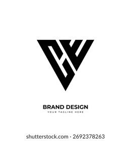 Creative triangle Wc or Cw monogram logo design perfect for branding, business, and stock use.