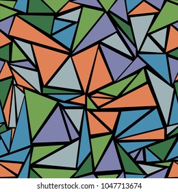 Creative triangular shapes geometric seamless pattern. Minimal triangles polygonal grid. Urban triangle shapes minimal design for brochure or book cover.