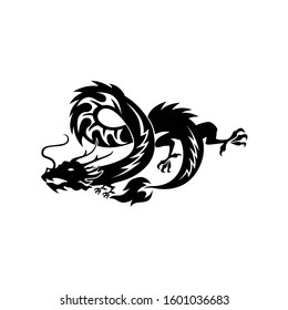 Creative Tribal Dragon Logo Design Vector Illustration