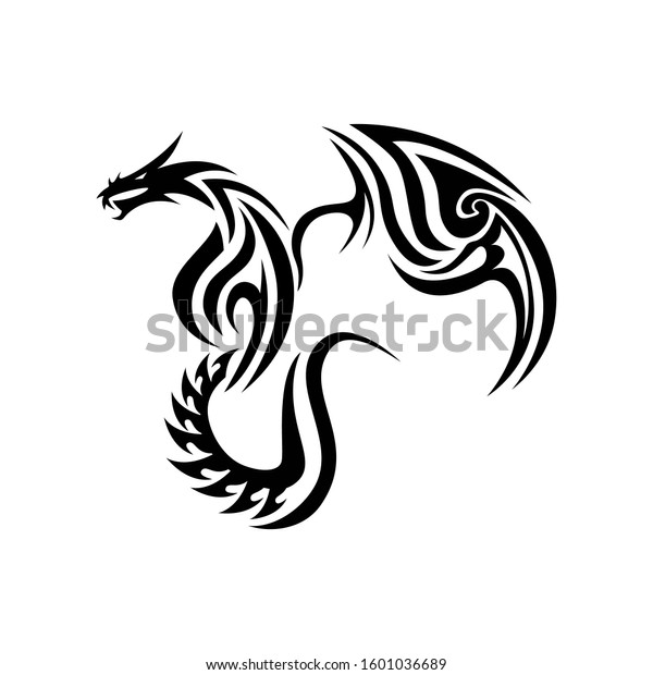 Creative Tribal Dragon Logo Design Vector Stock Vector (Royalty Free ...