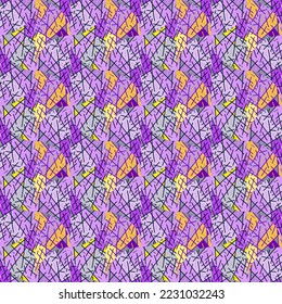 Patrón transparente de mosaico de líneas tribales creativas. Baldosa étnica geométrica dibujada a mano. Ornamento de línea de época. Diseño para tela, impresión textil, papel de envoltura, cubierta. Ilustración del vector