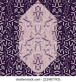 Creative tribal mosaic seamless pattern. Abstract geometric ethnic tile. Hand drawn lines vintage ornament. Design for fabric, textile print, wrapping paper, cover. Vector illustration
