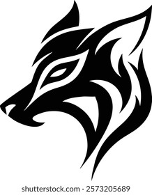 Creative Tribal Tattoo Design with Fox Head
