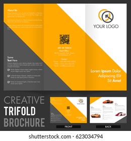 Creative Tri-Fold Brochure, Template design with front and back page view.