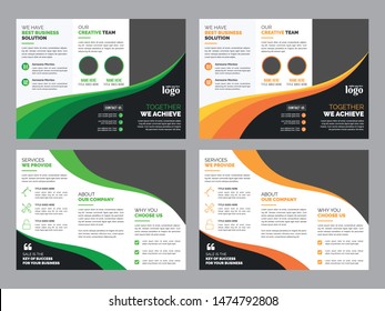 Creative Trifold Business abstract vector template. Brochure design, cover modern layout, annual report, poster, flyer in A4 with colorful shapes for tech, science, market with light background