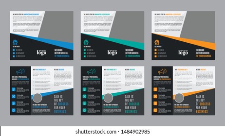 Creative Trifold Business abstract vector template. Brochure design, cover modern layout, annual report, poster, flyer in A4 with colorful shapes for tech, science, market with light background