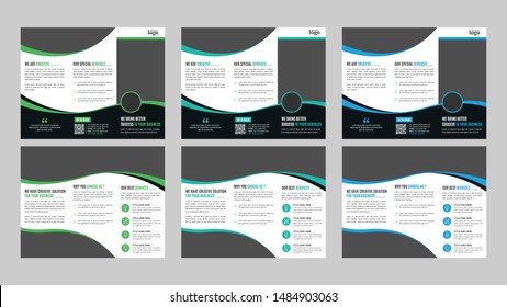 Creative Trifold Business abstract vector template. Brochure design, cover modern layout, annual report, poster, flyer in A4 with colorful shapes for tech, science, market with light background