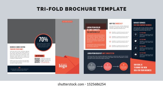 Creative Trifold Business abstract vector template. Brochure design, cover modern layout, annual report, poster, flyer in A4 with colorful shapes for tech, science, market with light background