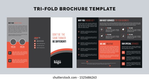 Creative Trifold Business abstract vector template. Brochure design, cover modern layout, annual report, poster, flyer in A4 with colorful shapes for tech, science, market with light background