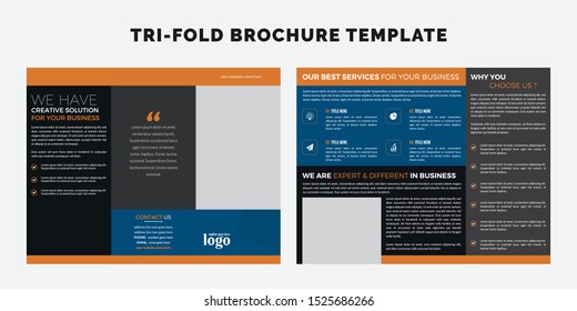 Creative Trifold Business abstract vector template. Brochure design, cover modern layout, annual report, poster, flyer in A4 with colorful shapes for tech, science, market with light background