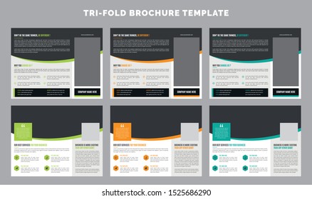 Creative Trifold Business abstract vector template. Brochure design, cover modern layout, annual report, poster, flyer in A4 with colorful shapes for tech, science, market with light background
