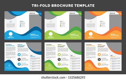 Creative Trifold Business abstract vector template. Brochure design, cover modern layout, annual report, poster, flyer in A4 with colorful shapes for tech, science, market with light background