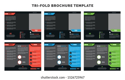 Creative Trifold Business abstract vector template. Brochure design, cover modern layout, annual report, poster, flyer in A4 with colorful shapes for tech, science, market with light background