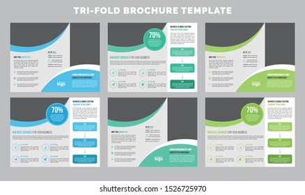 Creative Trifold Business abstract vector template. Brochure design, cover modern layout, annual report, poster, flyer in A4 with colorful shapes for tech, science, market with light background - Shutterstock ID 1526725970