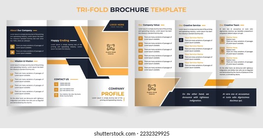 Creative trifold business profile brochure template
