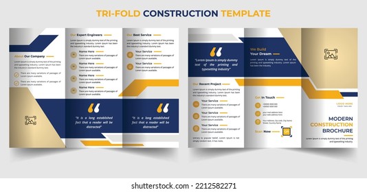 Diseño de plantillas de folletos creativos para la construcción de empresas en tríplices