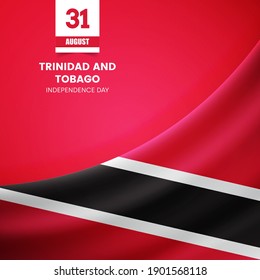 Creative Trinidad and Tobago flag on fabric texture. Vintage style independence day background