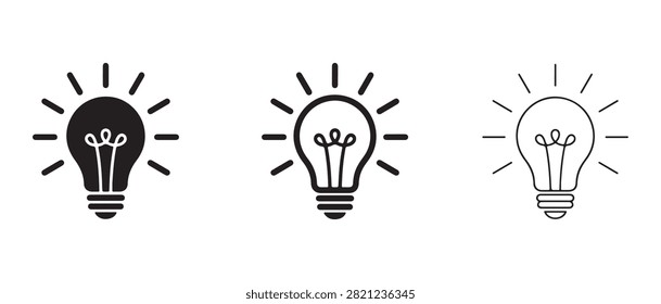 Creative trio of lightbulb icons featuring small plant sprouts inside for innovative and ecofriendly concept illustration