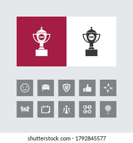 Creative Trophy Icon with Bonus Icons.