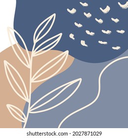 creative tropical leaf illustration flat design for background template