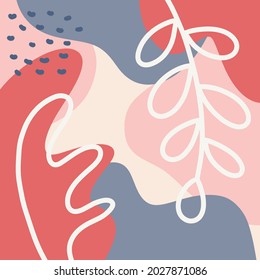 creative tropical leaf illustration flat design with pastel color for background template