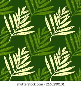 Creative tropical palm leaves seamless pattern. Jungle leaf wallpaper. Botanical floral background. Exotic plant backdrop. Design for fabric, textile, wrapping, cover. Vector illustration